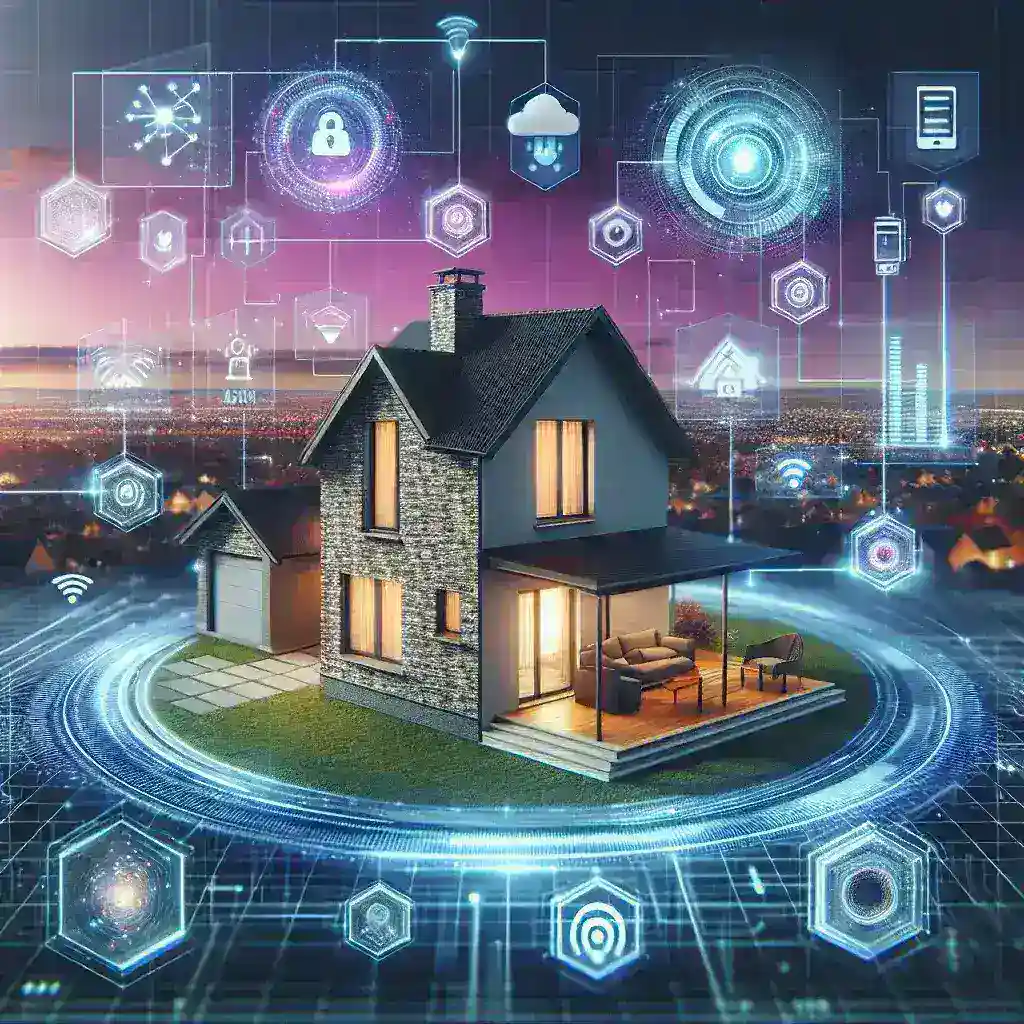 "Pengamanan IoT di Rumah Pintar dengan AI Anomaly Detection: Ilustrasi sistem keamanan cerdas yang memanfaatkan kecerdasan buatan untuk mendeteksi anomali dan melindungi perangkat IoT."