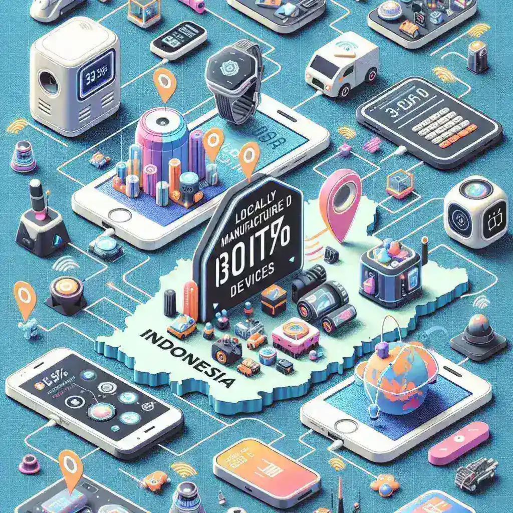 "Graph illustrating a 33% increase in Indonesia's local IoT device exports by 2025, highlighting growth in the technology sector."